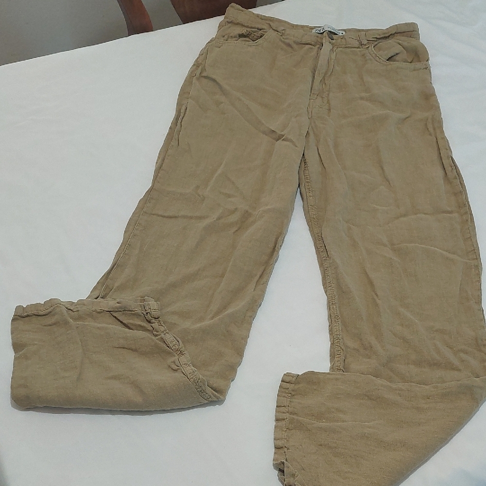 Zara Women's Tan Wide Leg Pants